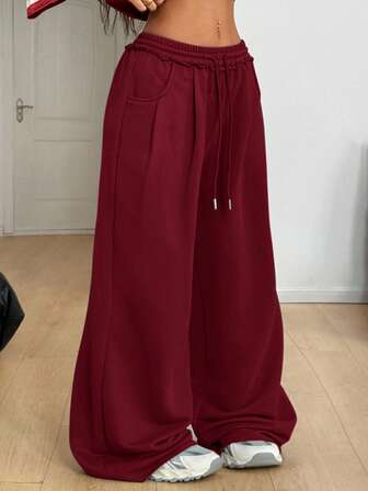 Coolane Pantalones anchos de unicolor casual para mujer