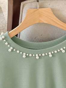 Lacomfia 1 pieza Sudadera negra de manga larga para mujer, top de diseño con tachuelas de moda - Verde - Ver 7