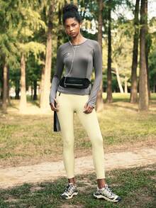 In My Nature 休闲百搭撞色前后印花带拇指孔长袖户外运动T恤 - 灰色 - 查看 6