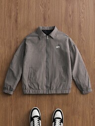 TOKVUE Men's Casual Jacket, INS Streetwear Plaid Zip-Up Loose Jacket, Suitable For All Seasons, Suitable For Music Festivals And Daily Matching, Boyfriend/Husband Gift, Y2K