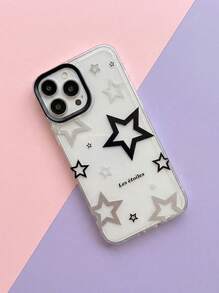 Joivida 苹果 2000 年代时尚 Y2k 1 件透明灰黑银星空手机壳防水防震防摔防刮 - 彩色 - 查看 1