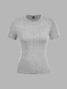 SHEIN EZwear 3件套女士休闲修身长袖T恤套装，黑色、灰色、酒红色，饰有花卉刺绣图案 - 彩色 - 查看 5