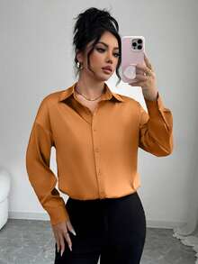 Mulvari 勃艮第红女士长袖衬衫 - 卡其色 - 查看 9