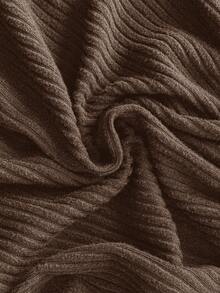 SHEIN 孕妇舒适柔软纯色长袖连体衣，秋季款 - 咖啡棕 - 查看 5