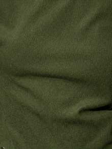 Nöista 女士修身长袖露脐上衣，圆领设计，下摆饰有铆钉。这款时尚弹力上衣专为日常穿着、休闲装扮和外出造型而设计。非常适合春季穿搭、度假造型，或搭配裙装和修身长裤，打造优雅摩登的造型。 - 軍綠色 - 查看 6