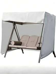 SHEIN 1 Piece Universal Size Oxford Fabric Waterproof UV Protection Dustproof Easy Install Grey Swing Chair Cover For Outdoor Patio Garden All Season Furniture Protector Dust Cover Clean Shield