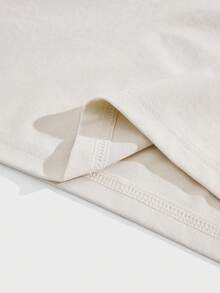 Manfinity Joysei Camiseta de cuello redondo de manga corta de punto para hombres de talla grande, patchwork marrón - Multicolor - Ver 4