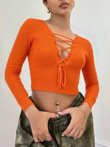DUKEZA Women Sweaters - Orange - View 1