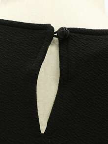 SHEIN Teen Girl Fashion Color Block Ribbon & Pearl Collar Dress