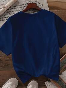 EMERY ROSE Plus Size Cherry Print Short Sleeve T-Shirt, Casual Summer - Blue - View 2