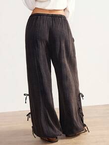 Bohemela Boho-Stil lässige weite Hose mit Kordelzug in der Taille, geeignet für Sommer, Strandurlaub, Valentinstag, Musikfestival