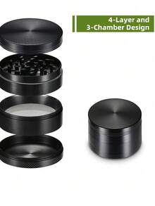 1PC Portable Zinc Alloy Grinder, Multi-Layer Hand-Crank Mill With Multi-Color Options, Mini Handheld Herb Spice Crusher - Multicolor - View 6