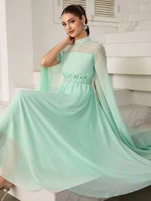 Modelyn Váy dài tay bồng bềnh đính đá sang trọng dành cho nữ - Màu xanh Bạc hà - Xem 7