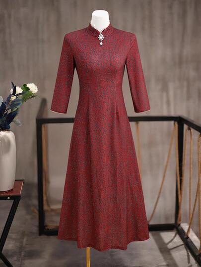 SHEIN Franclia Dark Red Cheongsam Wedding Dress, High-End, Shimmering Fabric, A-Line Dress For Autumn And Winter.Summer Dress,Summer,Long Summer Dress For Women,Summer Dresses For Women,Summer Dresses,Summer Outfits,Summer Clothes,Summer Outfits For Women,Valentine Outfits For Women , Valentines , Valentines Day , Valentine , Valentines Day Dress , Valentine Clothes, Valentine's Day Outfit, Wedding Guest Dress For Women , Wedding Guest Dress , Wedding Party Dress , Wedding Birthday Dress , Birthday Dresses For Women , Birthday Outfits For Women,Elegant Dresses For Women, Elegant Dress For Women, Elegant Dress Women , Elegant Dresses , Elegant Dress , Elegant Women's Blouses , Elegant Blouses For Ladies , Elegant Blouses For Women , Elegant Dresses For Ladies,Casual Dresses For Women , Casual Dress For Women , Casual Dresses , Casual Dress,Red Dress,Red Dresses , Red Dress Women Red Elegant Dress Women Long Sleeve Long Dress Autumn Dress Pattern Dress