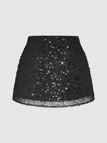 SHEIN Clasi Plus Size Mini Bow Tie Dress, Comfortable Fit, Suitable For Western Wear, Vacation, Beach, Boho Style, Suitable For Birthday, Country Music Festival, Carnival Party, Retro Glam, Fairy Core, Sequins, Bow Tie, Summer Bohemian Clothing - Black - View 2