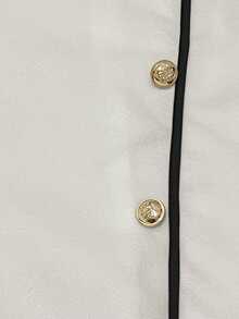 SHEIN PETITE 白色高腰飘逸开叉裙，时尚显瘦，适合秋冬