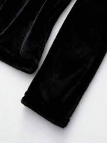 Franclia Petite 女士高领保暖内衬T恤，全新秋冬款式 - 黑色 - 查看 4