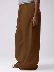MUSERA Quần jogger ống đứng co giãn cỡ lớn, thích hợp mặc hàng ngày. - Màu nâu Sô-cô-la - Xem 3