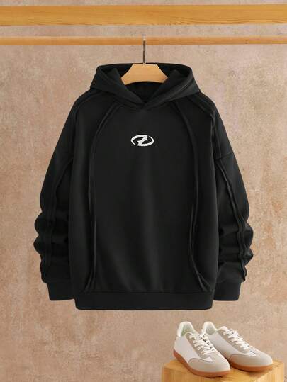 HIMLAND 男士连帽宽松长袖套头衫，秋冬款