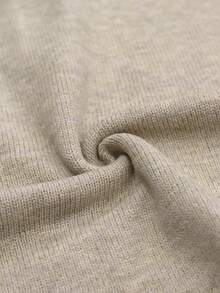 EMERY ROSE Women's Coffee Brown Straight Simple Knit Sweater Dress - Khaki - View 7