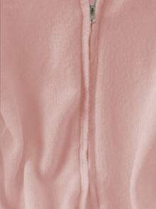 GlowEve CURVE 大码优雅温柔秋冬款奶油白蓬松连帽针织开衫，蓬松帽檐增添甜美气息，拉链设计简约大方，轻松打造温暖慵懒的秋冬氛围。 - 粉色 - 查看 3