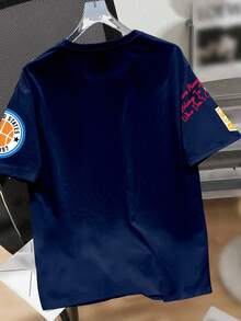 Manfinity Joysei 3件套男士圆领短袖创意字母图案休闲百搭印花T恤 - 彩色 - 查看 5