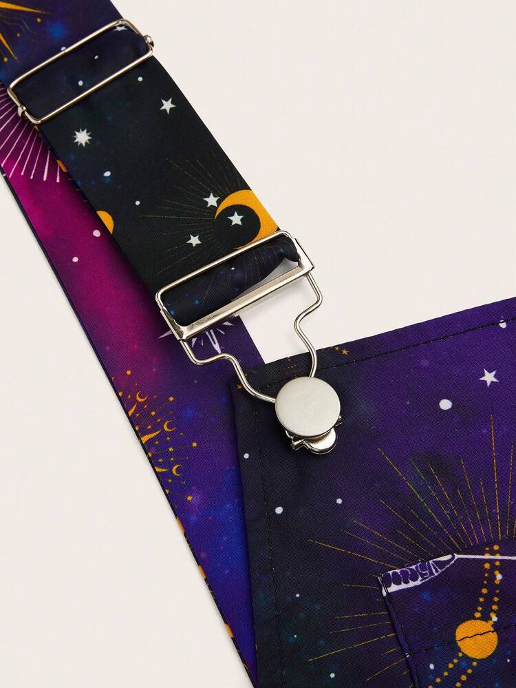 Sweetra Vestido de punto de talla grande para mujer con estampado de sol, luna y estrellas, estilo gótico, versátil para ir al trabajo y fiestas - Multicolor - Añade 8