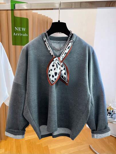 GlowEve 女士秋冬时尚都市休闲酷炫青春宽松长袖中长款街头休闲卫衣，适合毕业派对、节日活动、约会等场合