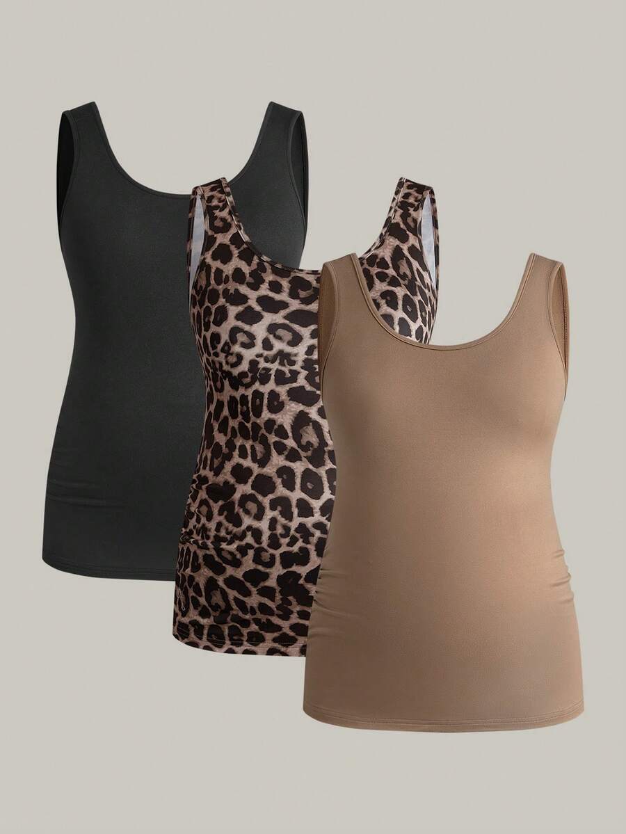 Modmama 3件套孕妇圆领时尚百搭日常通勤吊带衫