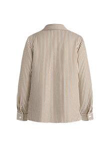 Modmama Maternity Casual Commuter Striped Shirt, Tank Top And Pants Set Picnic Outfit Women Summer Outfits For Women Two Piece Outfits For Woman Brown Outfit Women Woman Outfits Sets - Brown - View 15