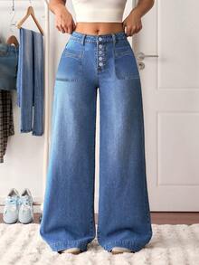 Pantalones para mujer pantalón pantalones de dama pantalones baggy pantalones de mezclilla mujer pantalones>cargo pantalones de mujer>cargo vaquero para mujer outfit - Negro - Ver 5