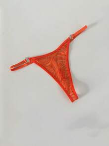 MidnightGlam Women's Solid Color Chain Splice Minimalist Sexy G-String, Rave, Lingerie For Women,Sexy,Valentine's Day,Wedding - Orange - View 2