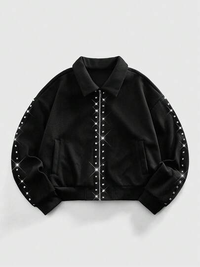 Men's Casual Overcoat With Rivets, Autumn/Winter Street Style