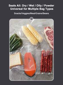 Teckwe 1个迷你真空封口机 - 全自动，防漏气密设计，一键操作，干湿两用。小巧便携，米色和绿色可选。这是一款电动封口机，采用USB供电，内置1200mAh可充电锂电池，适用于家庭厨房、露营、旅行和日常度假。 - 彩色 - 查看 6