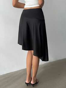 Aloruh Women's New Romantic Date Party Elegant Sexy Charming Playful Red Lip Print Black Mesh Flared Mini Skirt - Black - View 2