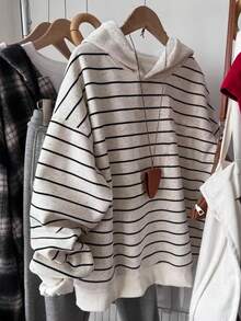 Sparklyn 少女休闲条纹卫衣，秋冬季