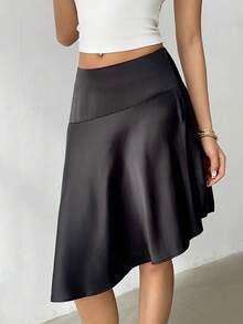 Aloruh Women's New Romantic Date Party Elegant Sexy Charming Playful Red Lip Print Black Mesh Flared Mini Skirt - Black - View 5