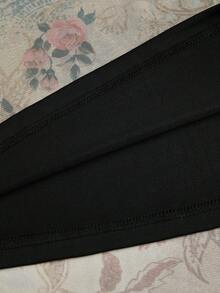 Sweetra Bộ 2 váy yếm tay dài in hoa phối lưới xoắn cỡ lớn - Nhiều màu - Xem 4