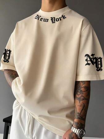 Manfinity EMRG Herren lässiges, locker geschnittenes Rundhals-T-Shirt mit Kurzarm, vielseitig einsetzbar für den Sommer