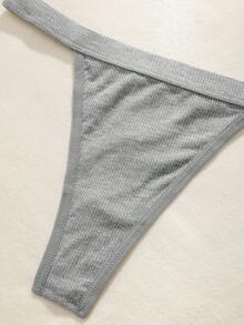NudeFit 1 Quần lót lọt khe tối giản màu trơn dành cho nữ - Xám - Xem 7