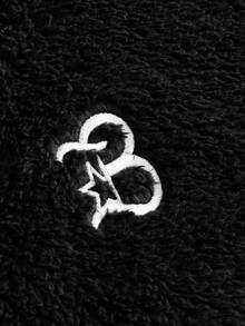 PAVTROS 男士连帽衫套装，男士街头服饰，宽松，品牌，“我爱我的男朋友”，图案，男朋友，连帽衫，毛绒保暖面料，饰有刺绣图案，搭配连帽卫衣套装 - 黑色 - 查看 6