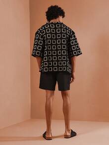 SUMWON 沙滩泳裤运动泳池短裤度假休闲沙滩短裤轻薄夏季沙滩装冲浪运动休闲水上运动 - 黑色 - 查看 5