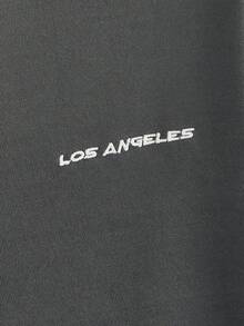 HIMLAND Loose Men's Dropping Shoulder Letter Printed Crew Neck Sweatshirt, For Fall, Winter - Dark Grey - View 4