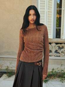 Nöista Grey Mini Pleated Skirt With A Wide Waistband And Statement Buckle For Women,Autumn Chic School Back-To-School Playful Versatile Holiday Looks - Dark Grey - View 5
