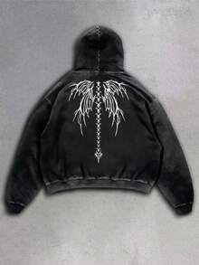 Sport MetroGents Regular Fit Men's Plain Black Hoodie With Drawstring And Graphic Details For Sport Or Leisure Gothic Hoodies Custom Hoodies Graphic Hoodies Vintage Hoodies Black Hoodies