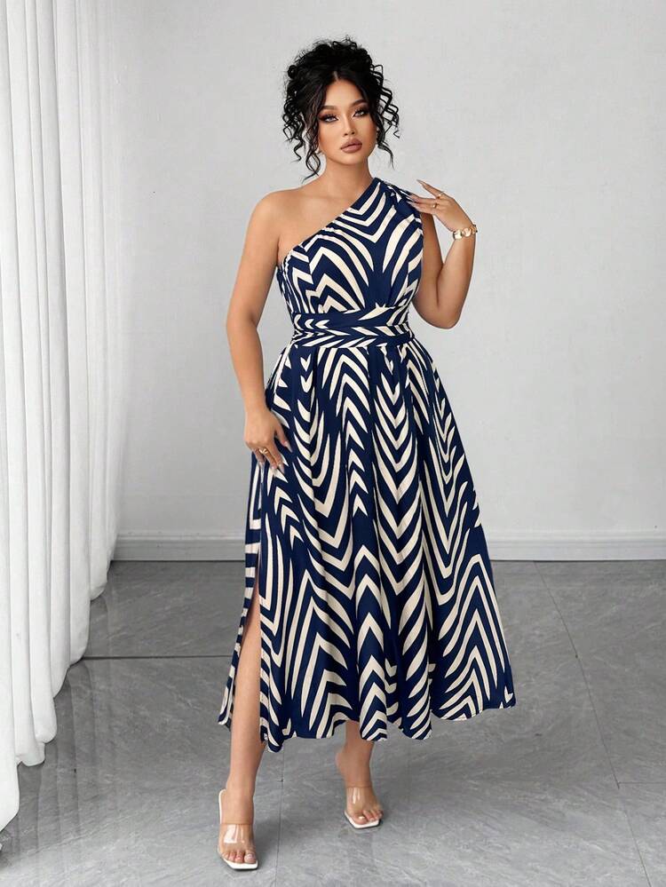 Elenzga 大码女士优雅蓝白碎花印花长裙，时尚吊带长裙，适合返校、毕业典礼、情人节、音乐节、母亲节、万圣节、感恩节、复活节、国庆节、舞会、约会派对、婚礼季、户外活动等场合。 - 藏蓝色 - 查看 3