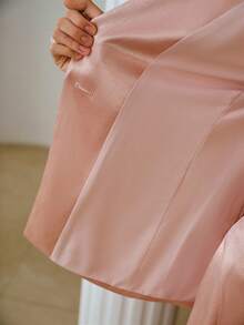 ZEYLAH Elegant Satin Blazer, Romantic For Spring/Summer, Suitable For Valentine's Day - Pink - View 7