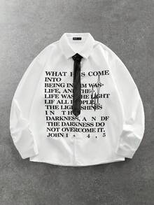 ROMWE MEN 男士休闲长袖衬衫，学院风