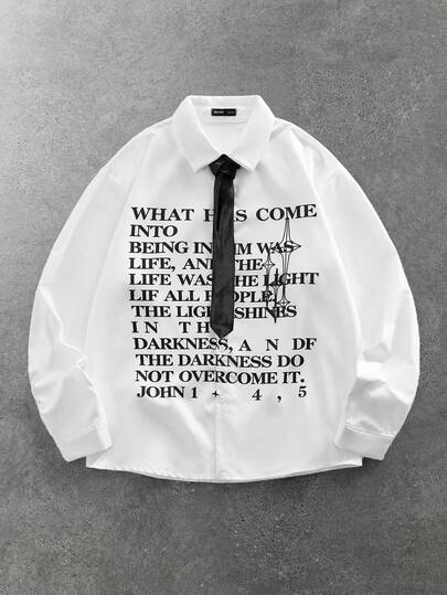 Herren Lässig Langarmhemd, College Stil