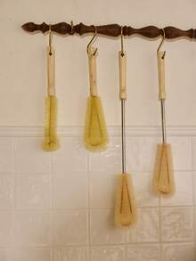 Cirelle 1 件/2 件木柄奶瓶清洁刷，尼龙刷毛长柄杯刷，适用于厨房和餐厅 - 米色 - 查看 12